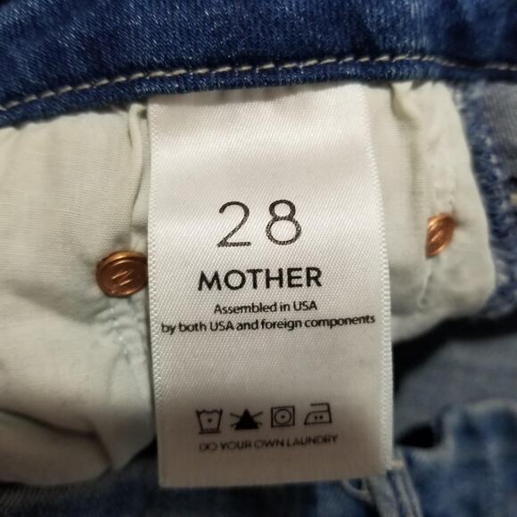 MOTHER The Looker Ankle Fray Jeans Size 28 Distressed Denim Naughty Intentions - Picture 6 of 12